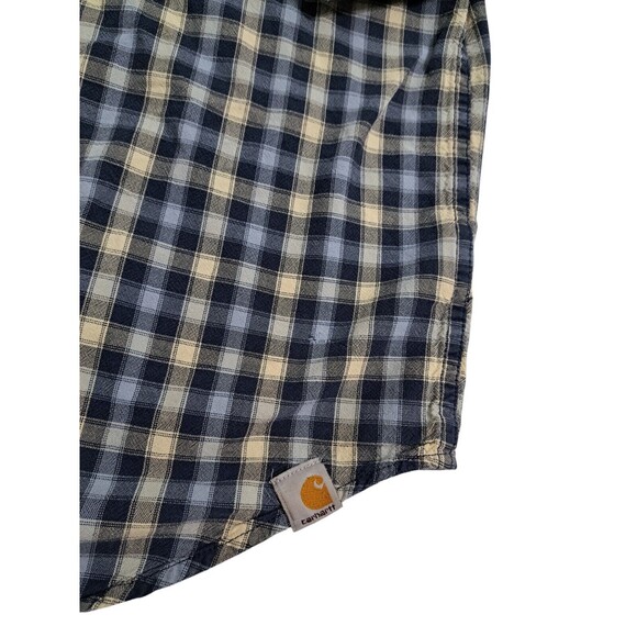 Carhartt Fort XL Button Down Up Shirt Short Sleeve Relaxed Fit Plaid Check - Picture 3 of 9